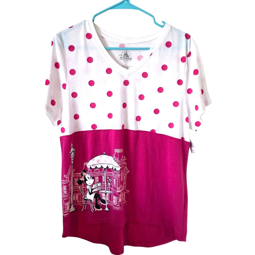 Disney Parks Womens  Minnie Mouse on Main Street Short Sleeve Tee Size Large NEW